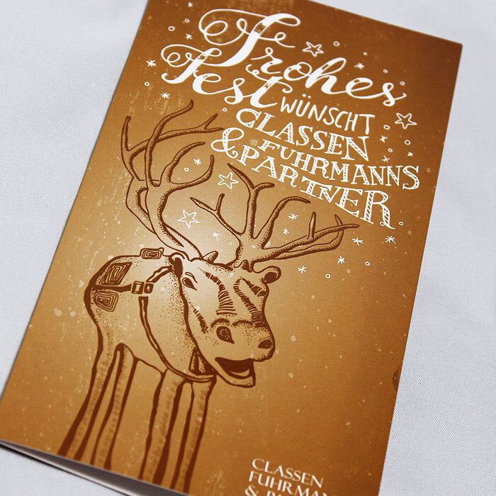 Weihnachtskarte Layout drucken