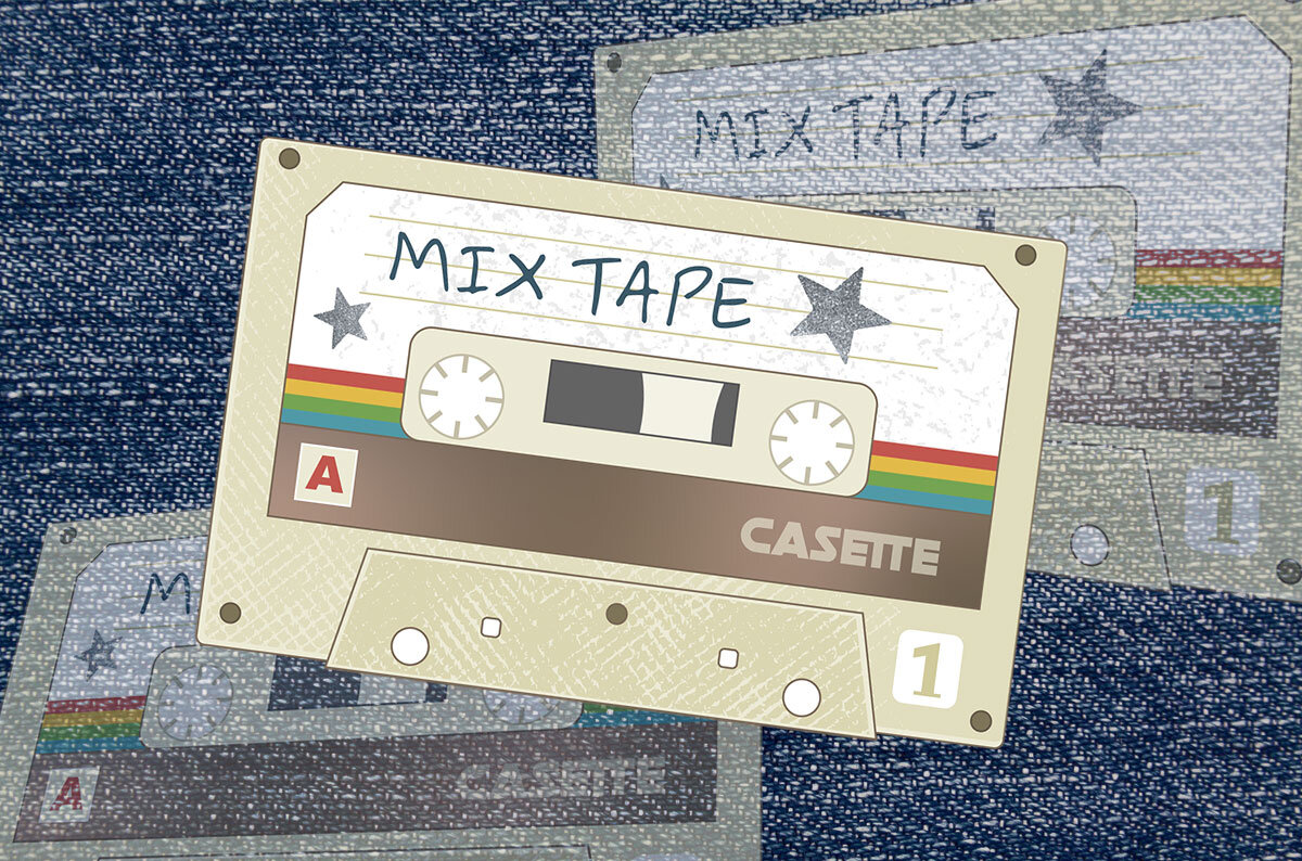 Download für free mix tape vector illustration vintage retro stlye
