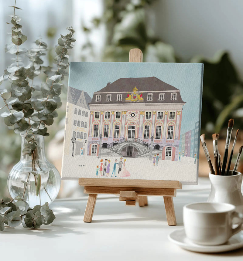 Rathaus Bonn Deutschland Illustration Poster