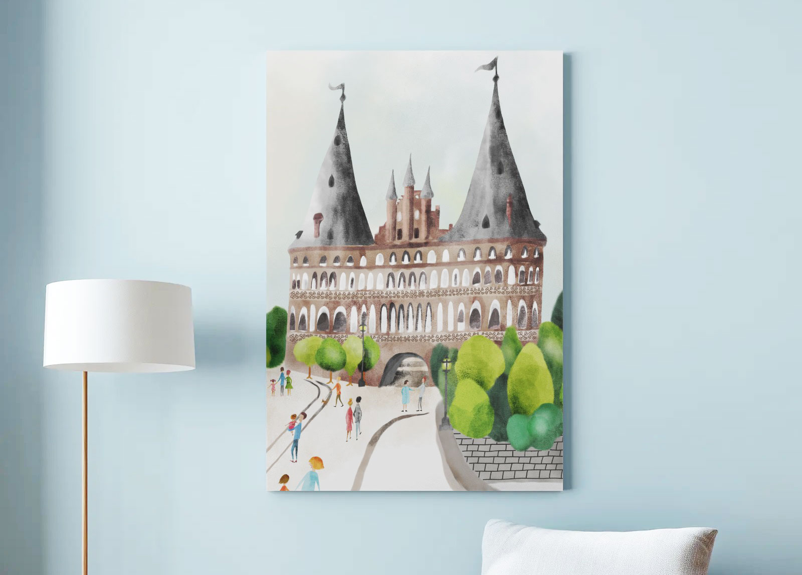 retro-holstentor-lübeck-vintage-midcentury retro Holstentor Lübeck-vintage Midcentury