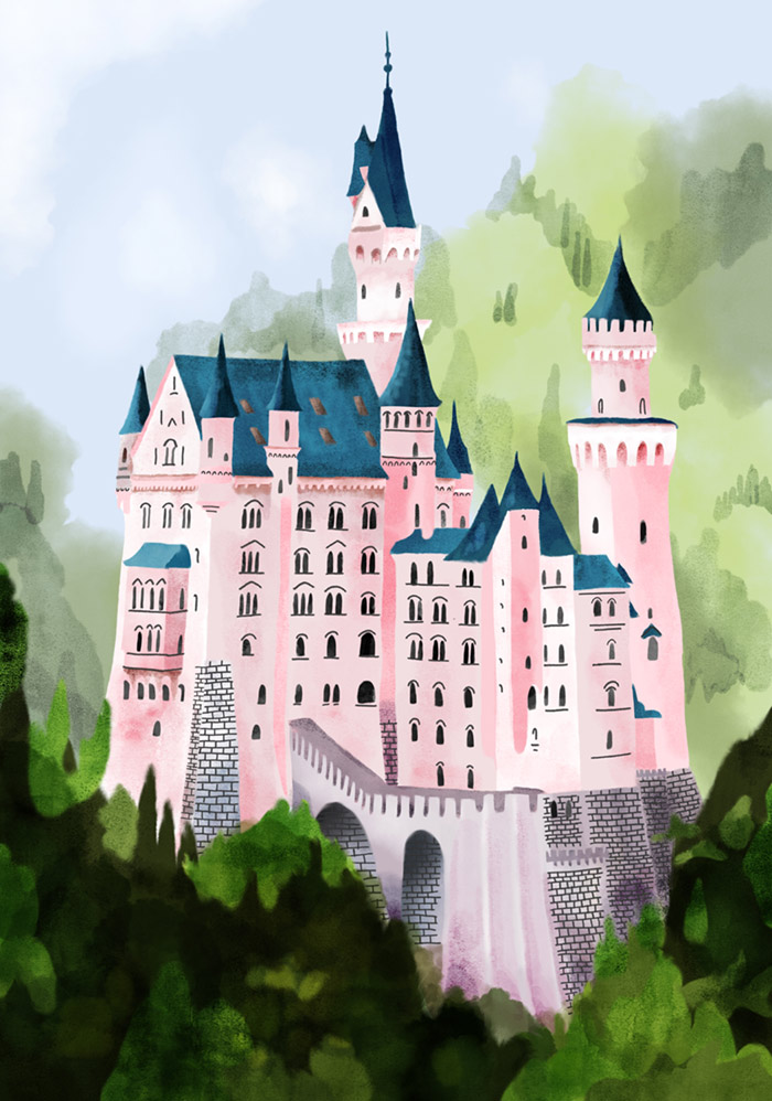 Vintage Schloss Neuschwanstein